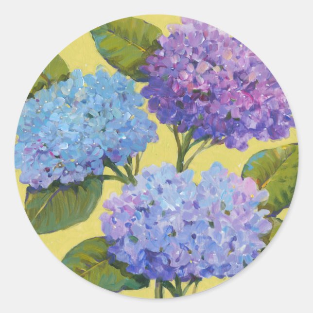 Spring Hydrangeas I Classic Round Sticker (Front)