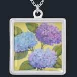 Spring Hydrangeas I Silver Plated Necklace<br><div class="desc">Floral</div>