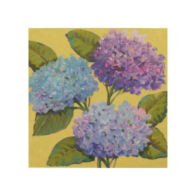 Spring Hydrangeas I Wood Wall Decor (Front)