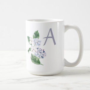 Spring HYRDANGEA with letter customisable Coffee Mug