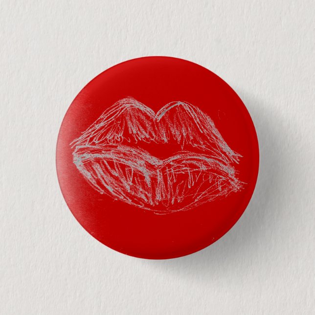 Spring Imagination - Lipstick Lips Button (Front)