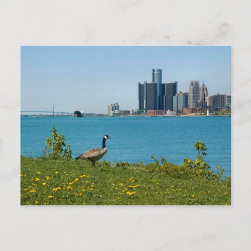 spring in detroit postcard