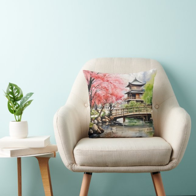 Spring in Garden Throw Pillow (Chair)