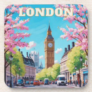 Spring in London Cork Coaster – Classic UK Travel