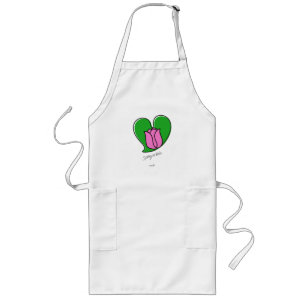Spring in Love - Pink Tulips Long Apron
