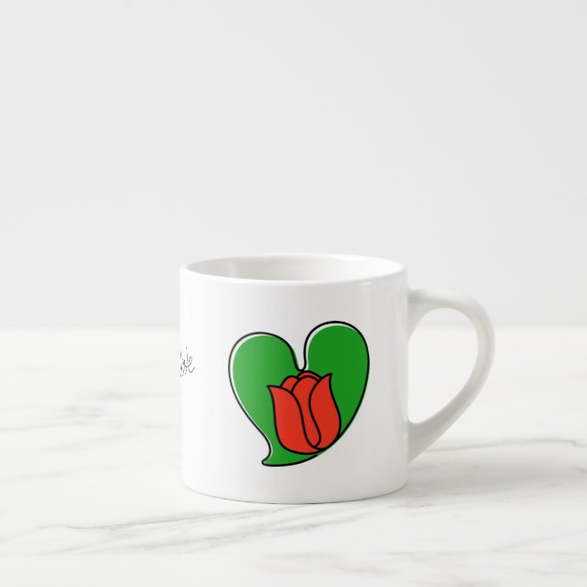 Spring in Love - Red Tulips Espresso Cup (Right)