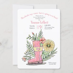 Spring in Our Heart Birthday Party Invitation