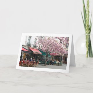 Spring in Paris Folded Blank Greeting Card