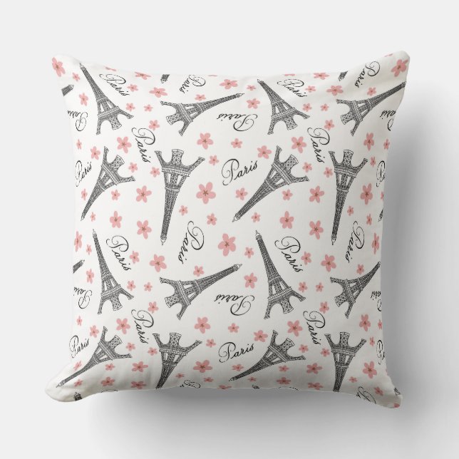 Spring in Paris Throw Pillow (Front)