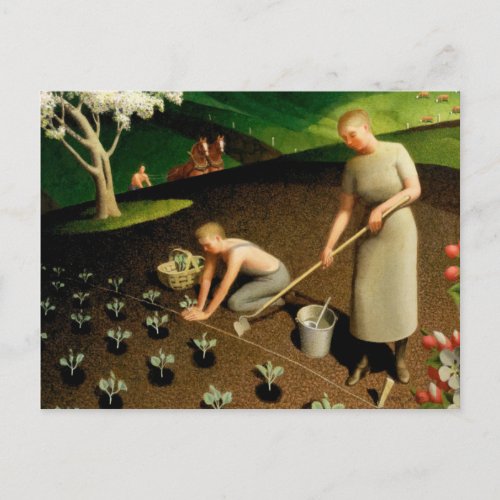 Spring in the Country 1941 by Grant Wood Postcard