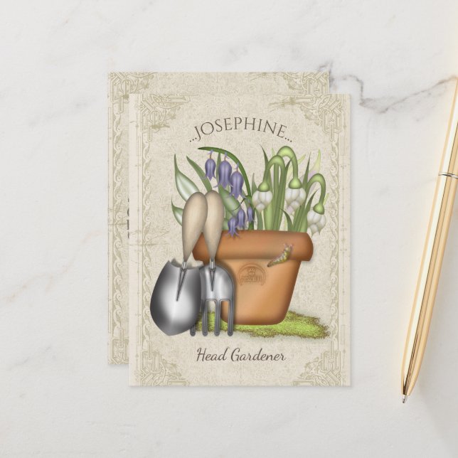 Spring In The Garden Postcard (Front/Back In Situ)