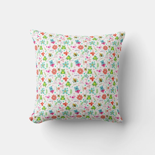 Spring in the Garden Throw Pillow (Front)