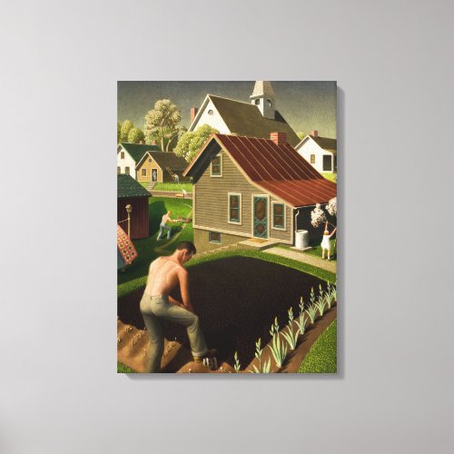 Spring in Town 1941 by Grant Wood Canvas Print