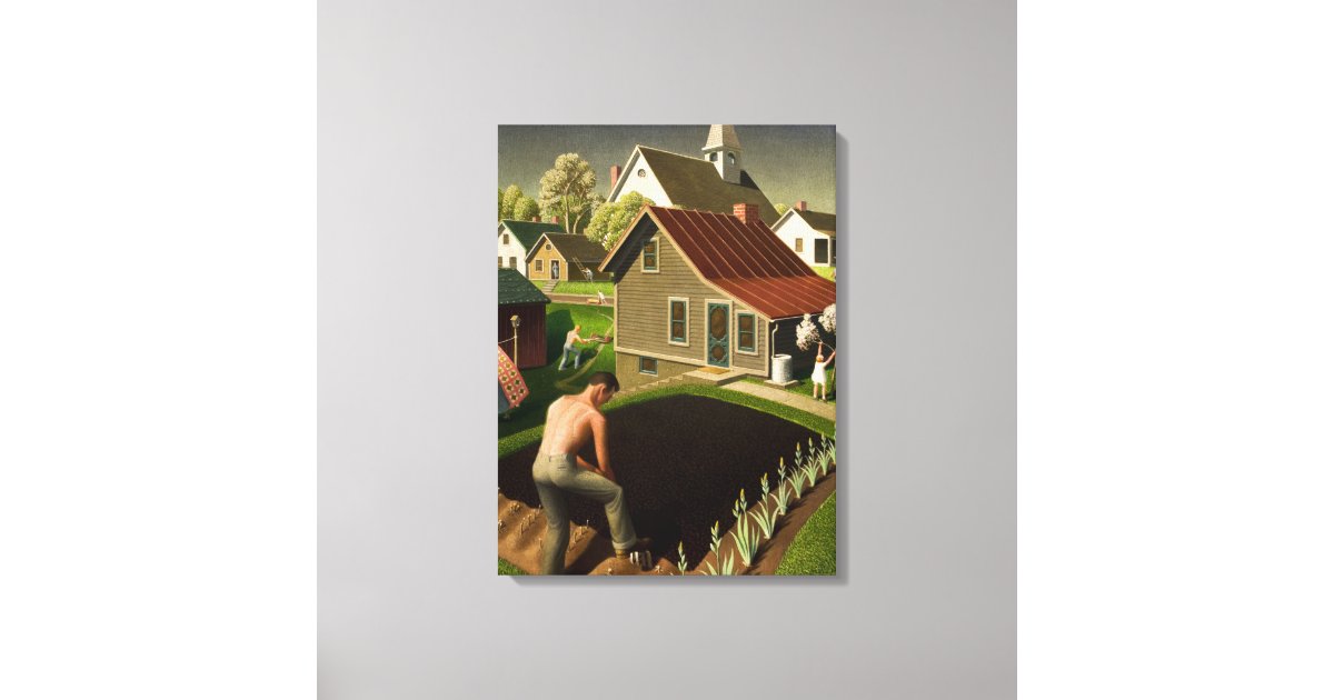 Spring in Town, 1941 by Grant Wood Canvas Print | Zazzle