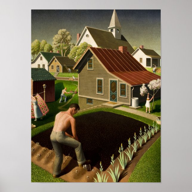 Spring in Town, 1941 by Grant Wood Poster (Front)