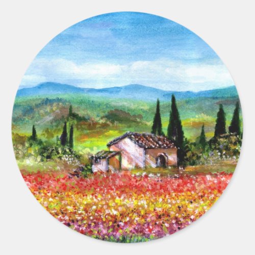 SPRING  IN TUSCANY CLASSIC ROUND STICKER
