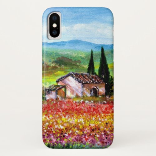 SPRING IN TUSCANY LANDSCAPE Colorful Flower Fields iPhone X Case