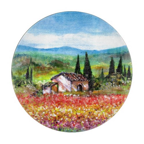 SPRING IN TUSCANY LANDSCAPE Flower Fields Cutting Board