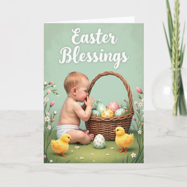 Spring Infant Basket Egg Card (Front)
