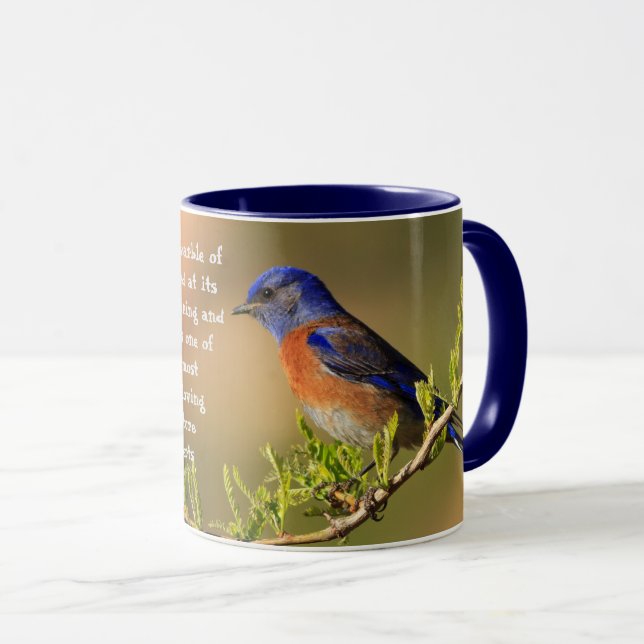 Spring Inspirational Bluebird Quote Mug (Front Right)