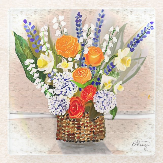 Spring Into A New You Glass Coaster (Front)