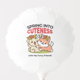 Spring Into Cuteness – Adorable Dog Illustration Balloon
