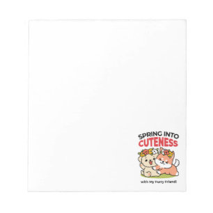 Spring Into Cuteness – Adorable Dog Illustration Notepad