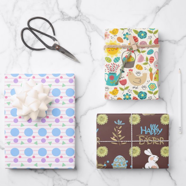 Spring Into Easter Wrapping Paper Sheets (Front)