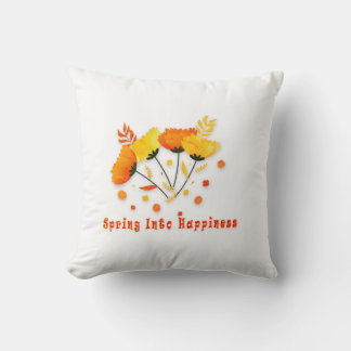Spring Into Happiness Throw Pillow