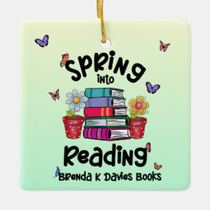 Spring Into Reading Brenda K Davies Books Ceramic Ornament