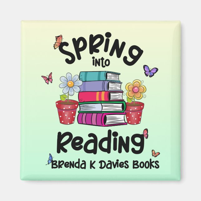 Spring Into Reading Brenda K Davies Books Magnet (Front)