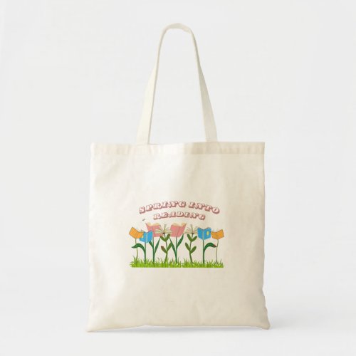 Spring Into Reading Design Tote Bag