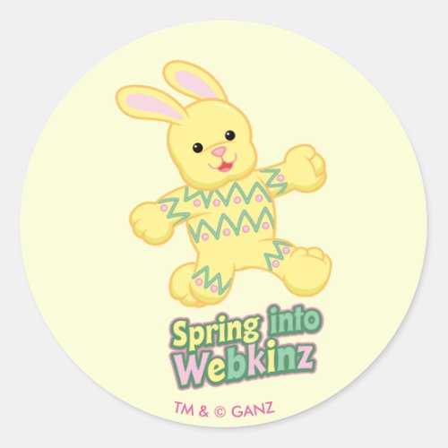 Spring Into Webkinz Classic Round Sticker