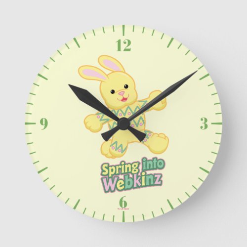 Spring Into Webkinz Round Clock