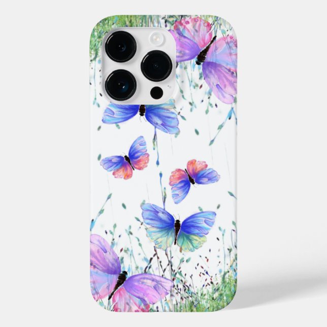 Spring iPhone Case Butterflies Flying in Nature (Back)
