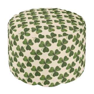 Spring Irish Green Shamrock Pattern Pouf
