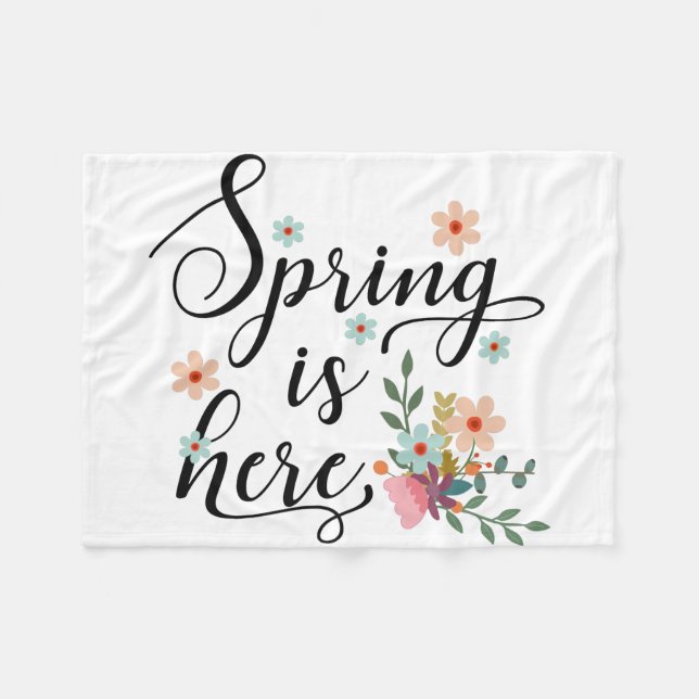 spring is here fleece blanket (Front (Horizontal))