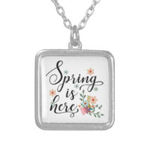 spring is here silver plated necklace