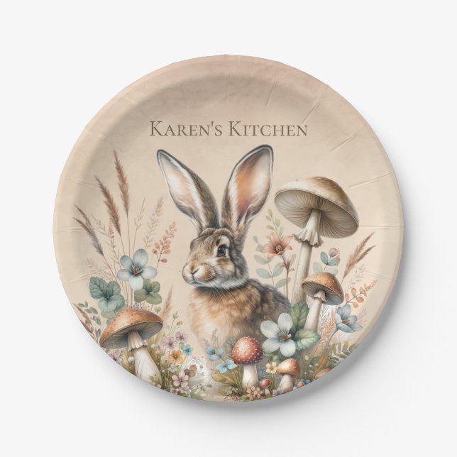 Spring Jack Rabbit Paper Plates (Front)