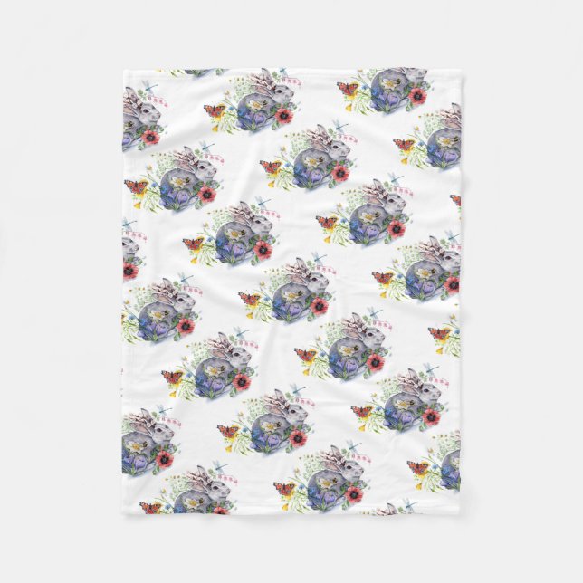 Spring Jackalope Fleece Blanket (Front)