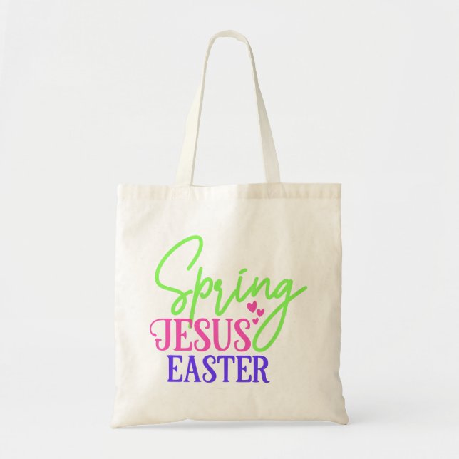 Spring Jesus Easter Tote Bag (Front)