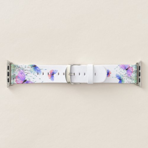 Spring Joy _ Colorful Butterflies Flying in Nature Apple Watch Band