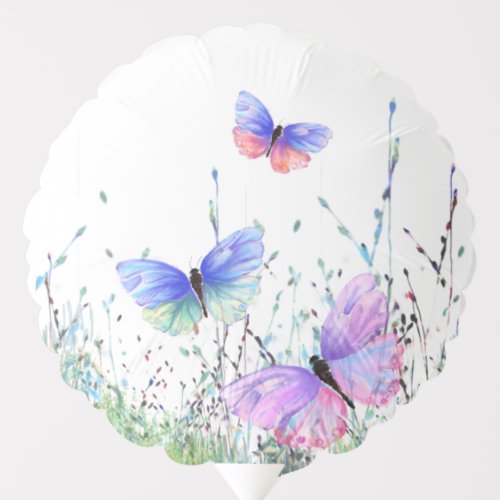 Spring Joy _ Colorful Butterflies Flying in Nature Balloon
