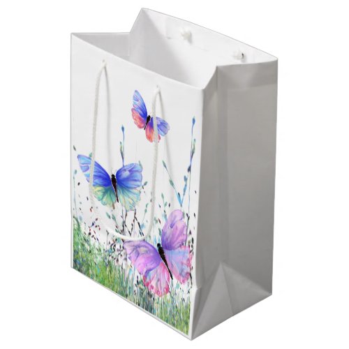 Spring Joy _ Colorful Butterflies Flying in Nature Medium Gift Bag