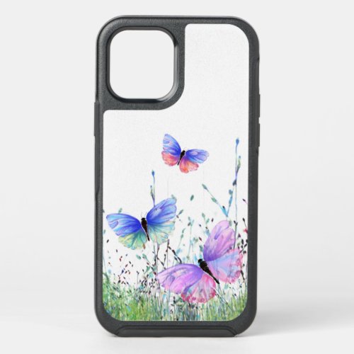 Spring Joy _ Colorful Butterflies Flying in Nature OtterBox Symmetry iPhone 12 Case