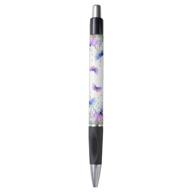 Spring Joy Colorful Flying Butterflies Pen (Front Vertical)
