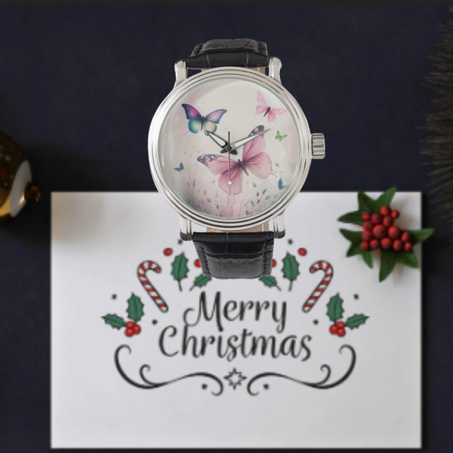 Spring joy pink butterflies gift watch (Creator Uploaded)