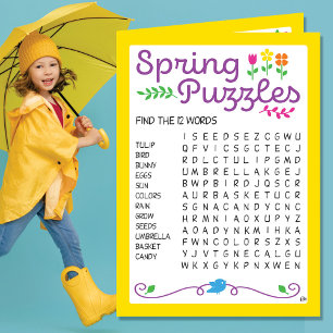 Spring Kids Puzzles Activity Card
