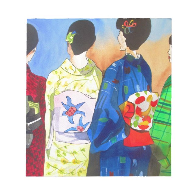 Spring kimono Japanese Geisha art Notepad (Front)
