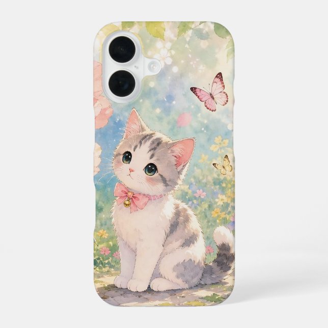 Spring Kitten Butterfly Phone Case (Back)